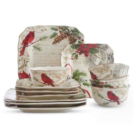 222 Fifth Holiday Wishes Porcelain China Dinnerware - Set of 12 & Reviews - Wayfair Canada