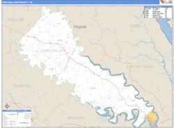 King William County, VA Wall Map Basic Style by MarketMAPS