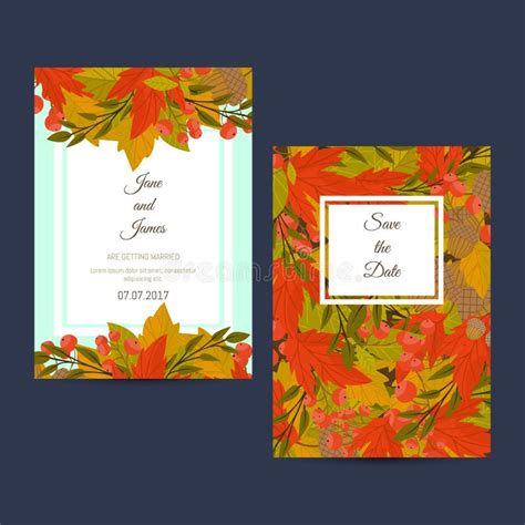 Design Layout Invitation of Autumn Leaves Stock Vector - Illustration ...