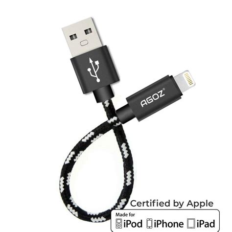 Agoz 6 inch Short Apple MFI Certified Lightning Cable, Fast Charger Cord for iPhone 12 PRO MAX ...