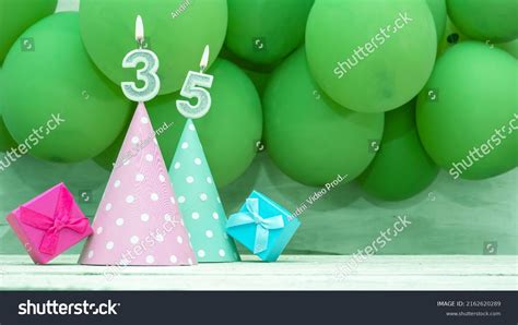 Birthday Number 35 Beautiful Card Balloons Stock Photo 2162620289 ...