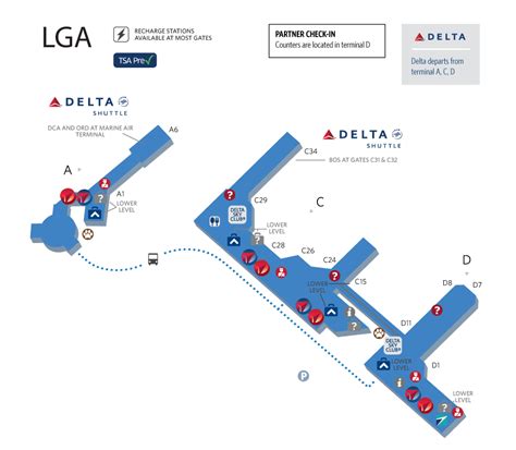 Delta Terminal Lga Map Delta Seattle Airport Map