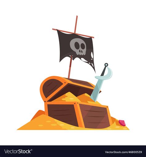 Pirate treasure chest Royalty Free Vector Image