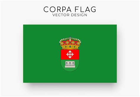 Bandeira de corpa bandeira detalhada na ilustração vetorial de fundo branco | Vetor Premium