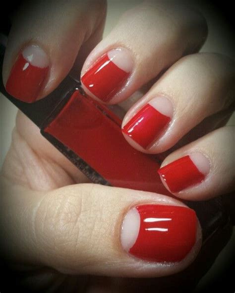 My red half-moon manicure ;) | Manicure, Moon manicure, Half moon manicure