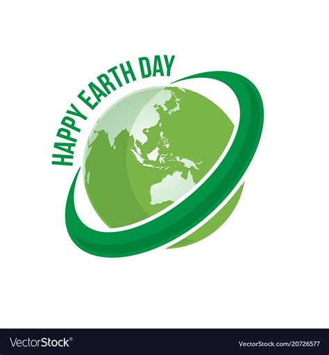 Happy earth day logo Royalty Free Vector Image