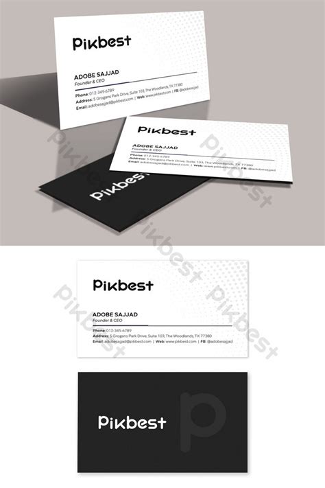 Black And White Elegant Minimalist Business Card Template | PSD Free ...