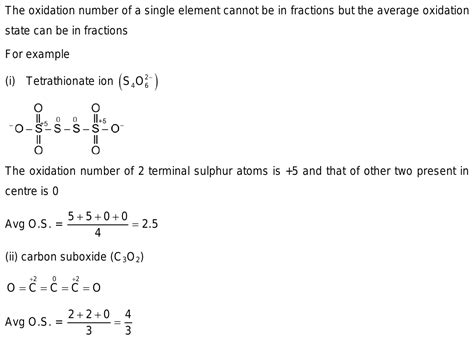 37. Can oxidation number be expressed in fractions? If not what is the ...