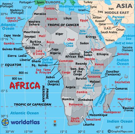 Africa Map / Map of Africa - Worldatlas.com