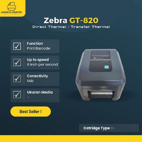 Jual Printer Barcode Zebra GT820 Direct Thermal Transfer Thermal | Shopee Indonesia