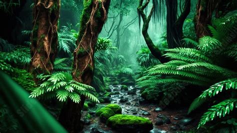 Forest Stones Rainforest Jungle Green Nature In The Rain Powerpoint ...