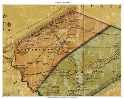 Warriors Mark Township, Pennsylvania 1856 Old Town Map Custom Print ...