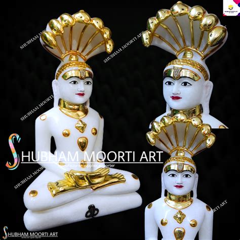 White Painted Shankheshwar Parshwanath Statue, For Worship, Size: 9 Inch at Rs 25000 in Jaipur