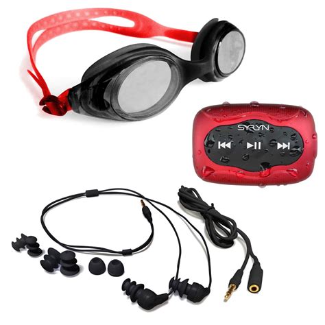 Swimbuds Headphones and 8 GB SYRYN waterproof MP3 player with shuffle feature | Waterproof ...