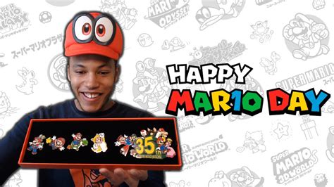 Super Mario Bros. 35th Anniversary Pin Set UNBOXING! (Happy Mar10 Day!) - YouTube