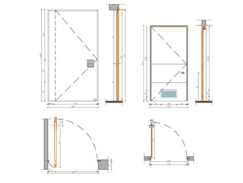 Complete internal door section, elevation cad blocks details dwg file ...