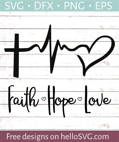 Faith Love Hope SVG - Free SVG files | HelloSVG.com