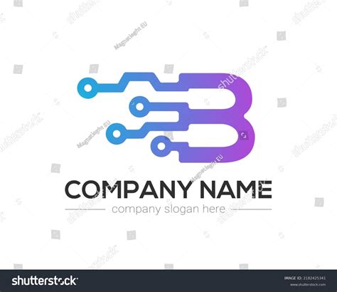 B Letter Tech Logo Design Vector Stock Vector (Royalty Free) 2182425341 ...