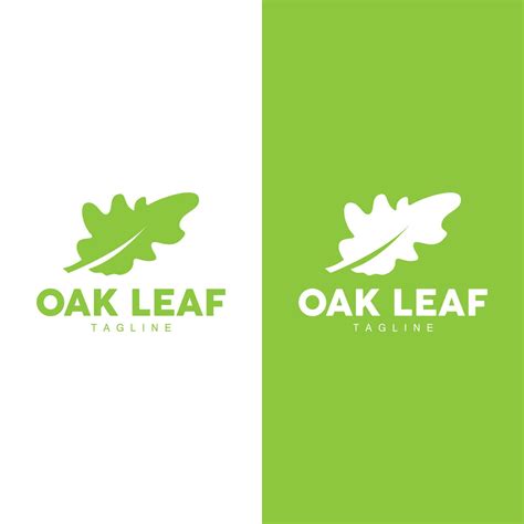 Oak Leaf Logo Design, Simple Green Plant Vector, Template Illustration 29565900 Vector Art at ...