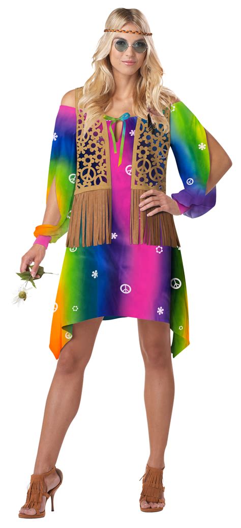 Hippie Chick XS UK 6-8 Ladies Sixties Fancy Dress Hippy Womens 1960s ...