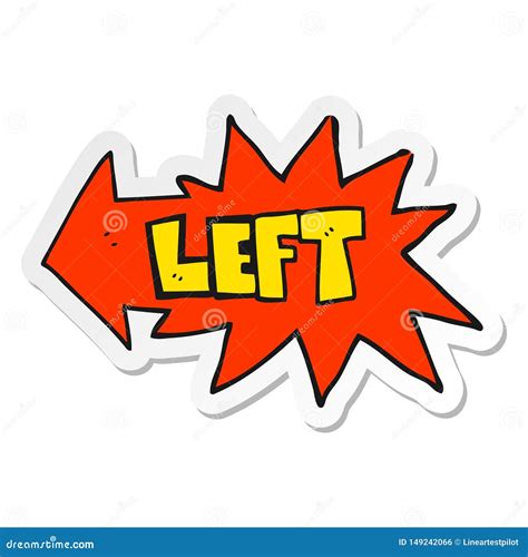 Sticker of a Cartoon Left Symbol Stock Vector - Illustration of left ...