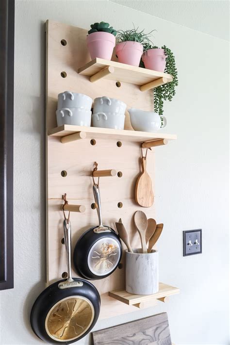 Oversized Pegboard Shelves