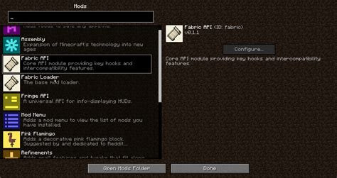 Minecraft Fabric Mods Menu : In this menu, you will see the mods you ...