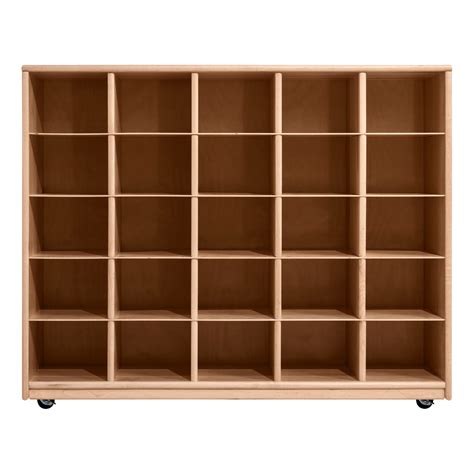 Sprogs Maple 25-Tray Cubby Storage Unit w/ Clear Trays at School Outfitters