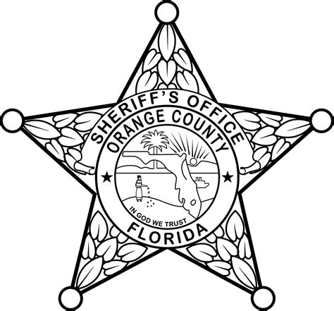 FLORIDA SHERIFF BADGE ORANGE COUNTY VECTOR FILE Black white - Inspire Uplift