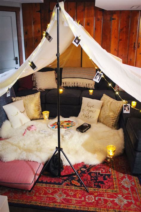 blanket fort ideas in living room - Jed Kraft