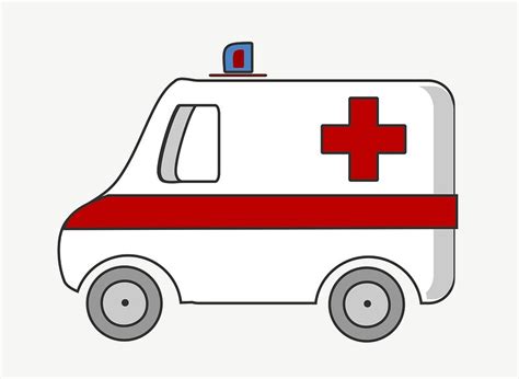 Ambulance car vehicle clipart illustration | Free PSD - rawpixel