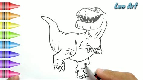 Mewarnai Gambar Dinosaurus Kartun