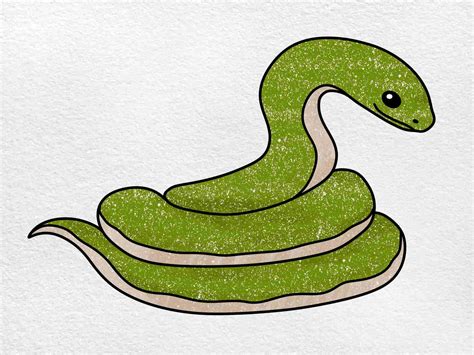 How to Draw a Coiled Snake - HelloArtsy