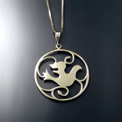 Dove Pendant in 14K gold - Zoran Designs