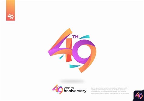 Premium Vector | Number 49 logo icon design, 49th birthday logo number ...