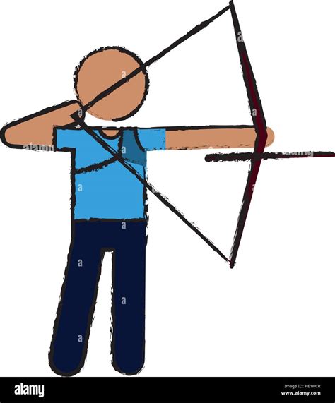 drawing archery player aiming bow game Stock Vector Image & Art - Alamy