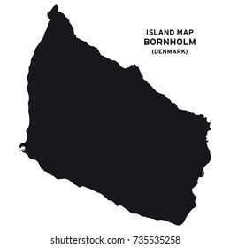 Island Map Bornholm Denmark Stock Vector (Royalty Free) 735535258 ...