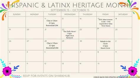 Hispanic and Latinx Heritage Month Event Calendar – The Current