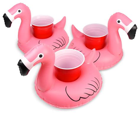 GoFloats Inflatable Floatmingo Drink Holder, 3-Pack, Float Your Drinks ...