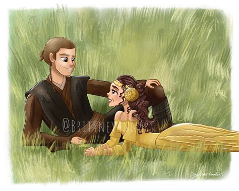 Anakin Skywalker Padme Amidala Star Wars Art Print Attack of - Etsy