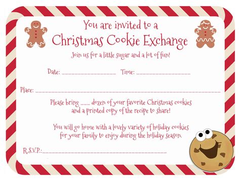 Cookie Swap Invitation Template - 10 Free PDF Printables | Printablee