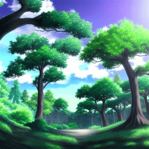 Anime Forest Landscape Graphic · Creative Fabrica