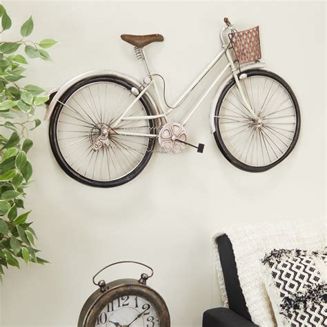 DecMode Multi Colored Metal Bike Wall Decor with Seat, Basket and ...