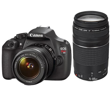 Canon EOS Rebel T5 DSLR Camera with 18-55mm and 75-300mm Lenses