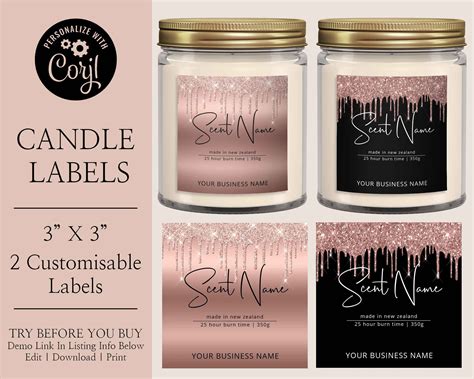 Printable Candle Labels