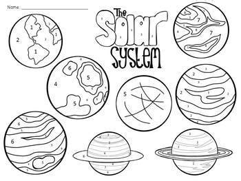 Solar System: Planets Color-By-Number by JH Lesson Design | TpT