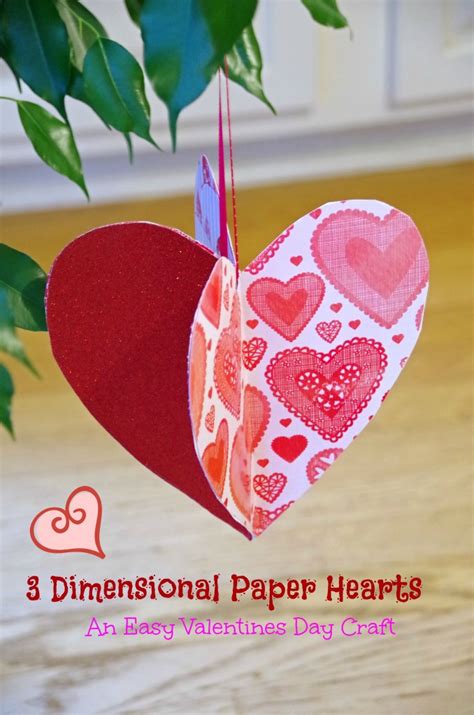 Easy Valentines Day Craft Idea: Make 3D Paper Hearts! - Suburbia Unwrapped