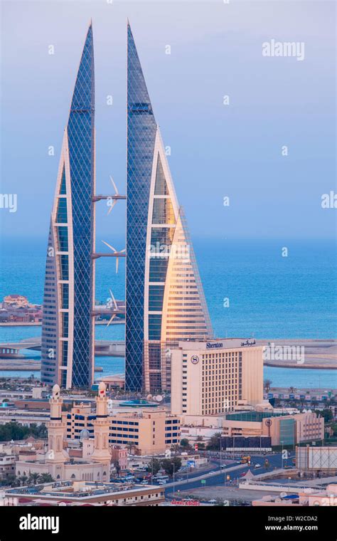 Bahrain, Manama, View of Bahrain World Trade Center Stock Photo - Alamy