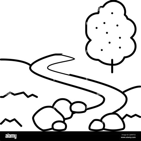 river on meadow line icon vector illustration Stock Vector Image & Art - Alamy