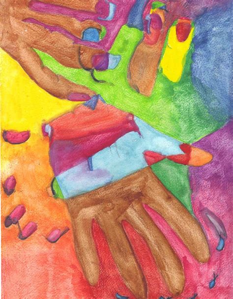 Multicultural Hands Painting by Meah Tweh